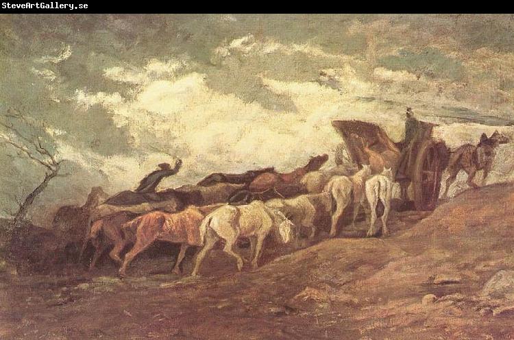 Honore Daumier Pferdezug
